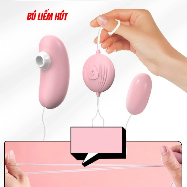 Trứng rung 2 đầu có hút bú liếm điểm G CTR456