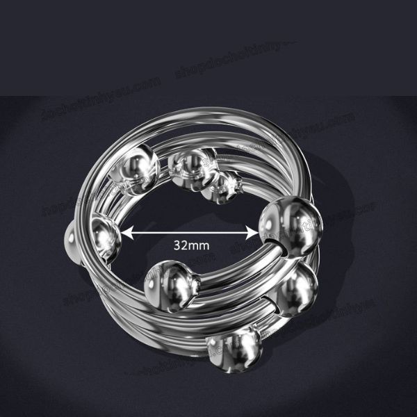 Đồ chơi vòng inox không gỉ đính bi cho nam đeo dương vật CVD333